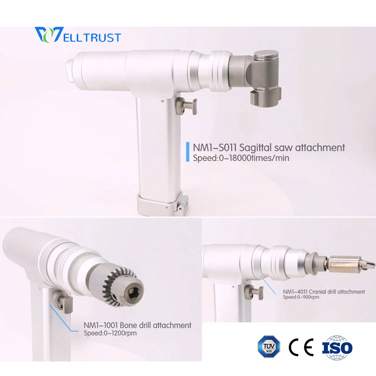 A100 veterinary orthopedic saw and drill system with Ni-MH battery for pet surgery.