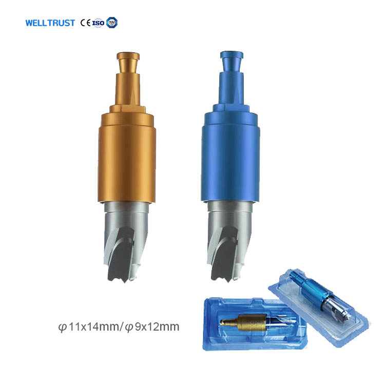 Available sizes of neurosurgery cranial perforator bits